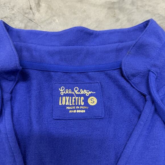 Lilly Pulitzer Luxletic Cassi Popover Womens Blue Size Small Long Sleeve 006207 - Picture 3 of 8